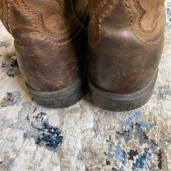 Ariat Brown Size 9.5 D Men Leather Work Western Square Toe Cowboy Boots - Picture 2 of 8